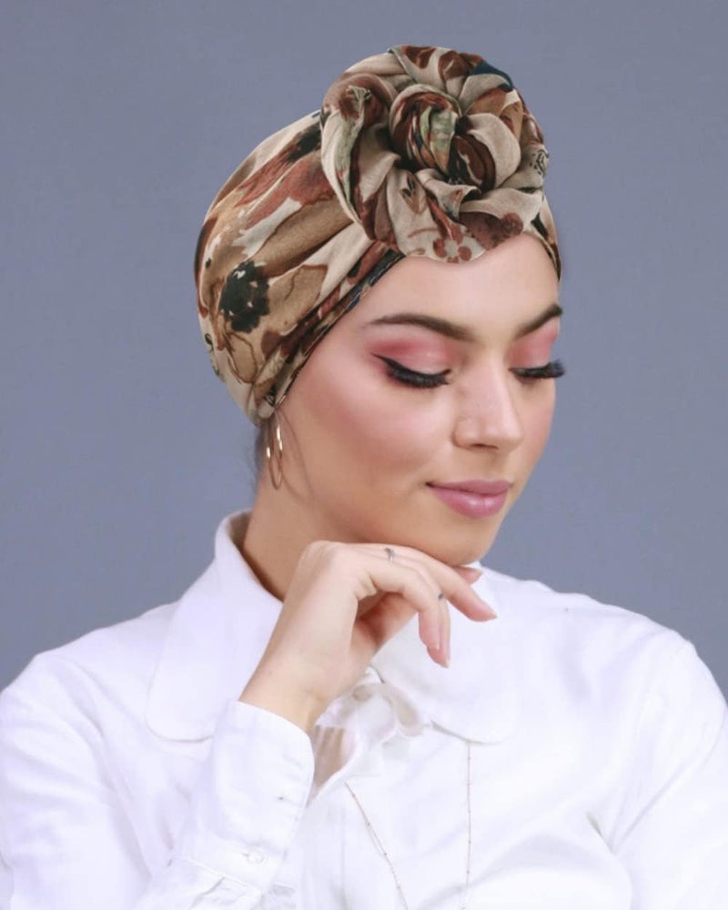 GERINLY Lightweight Scarves Fashion Flowers Print Shawl Wrap for Women Dressy Fall Neck Accessory Pretty Sarong (Brown) - Image 5
